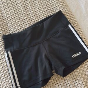 Adidas Black Athletic Shorts with Signature Stripes